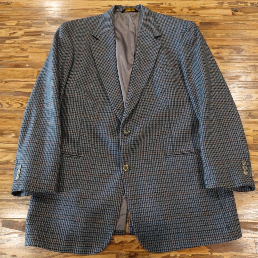Brooks Brothers Men's‎ Houndstooth Blazer Jacket Size 43R Multicolor Wool